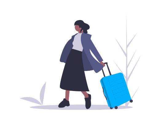 旅行に出かける女性